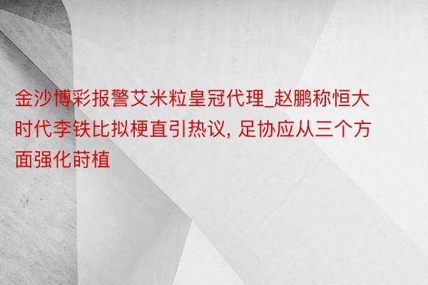 金沙博彩报警艾米粒皇冠代理_赵鹏称恒大时代李铁比拟梗直引热议, 足协应从三个方面强化莳植